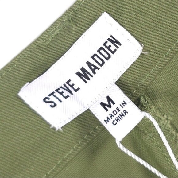 NWT STEVE MADDEN Mid Rise Cargo Pants Jeans Wide Leg Burnt Olive DO33145F MEDIUM - Picture 5 of 12
